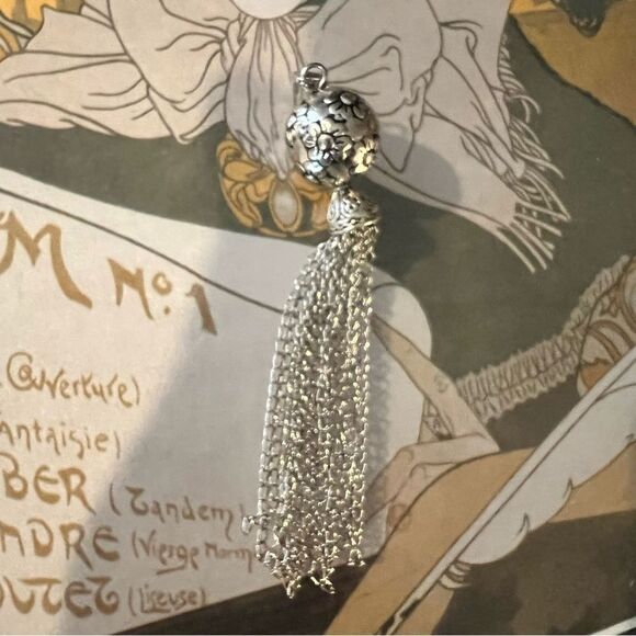 Silver Ball Tassel Pendant - Picture 3 of 5